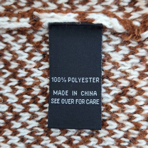Fortune + Ivy Brown White Cardigan Sweater Size Small NWOT Brown Open Cardigan - Picture 9 of 11